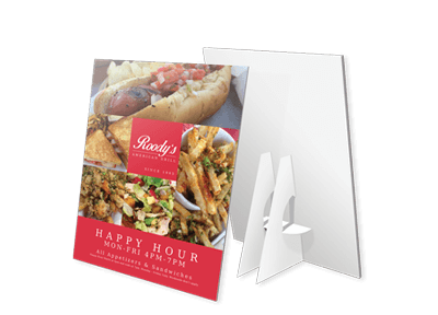 Easel Back Tabletop Signs at Quality Quick Printing in Huntsville, AL